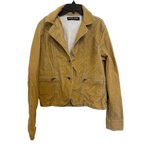 Guess Jeans Womens XL Tan Corduroy Jacket Button Down Long Sleeve Casual Style